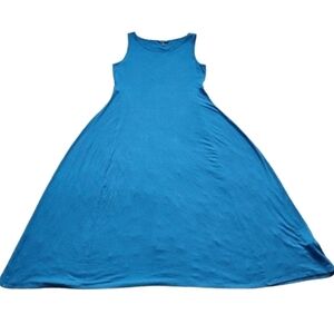 NWT Eileen Fisher Blue Maxi Dress Petite Small Minimalist Spring Summer 2026